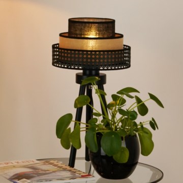 Brilagi - Tafellamp DAKOTA LUNETA 1xE27/15W/230V zwart/beige
