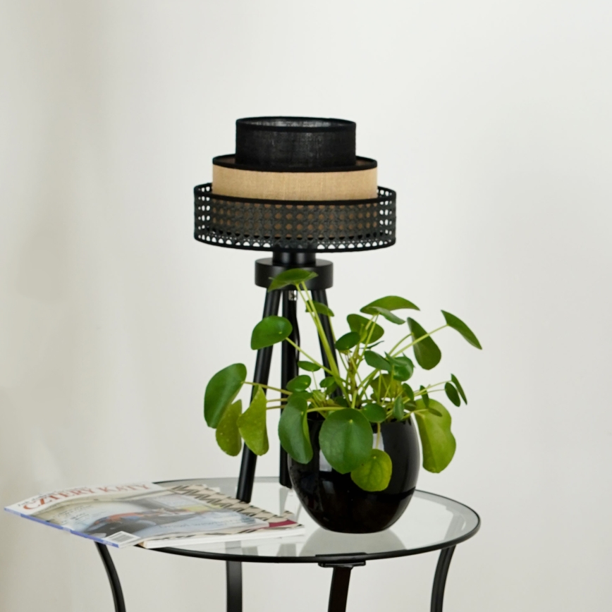 Brilagi - Tafellamp DAKOTA LUNETA 1xE27/15W/230V zwart/beige