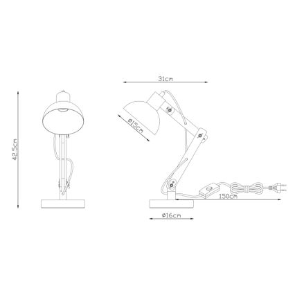 Brilagi - Tafellamp FOCUS 1xE27/40W/230V grijs