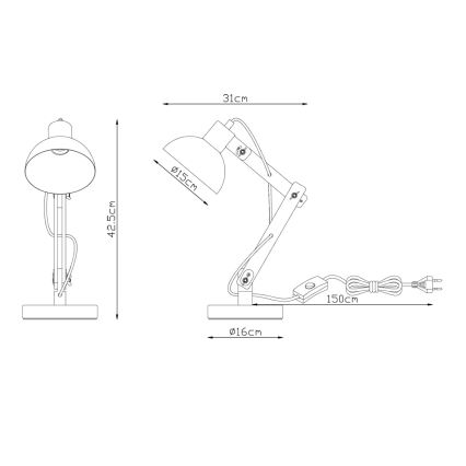 Brilagi - Tafellamp FOCUS 1xE27/40W/230V wit