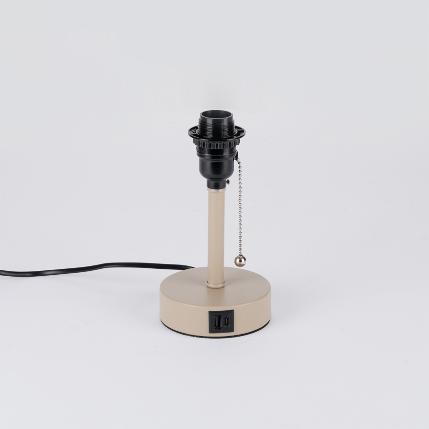 Brilagi - Tafellamp met USB-poort TABLON 1xE27/25W/230V beige