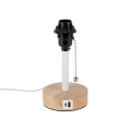 Brilagi - Tafellamp met USB-poort TABLON 1xE27/25W/230V eiken/wit