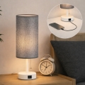 Brilagi - Tafellamp met USB-poort TABLON 1xE27/25W/230V wit/grijs