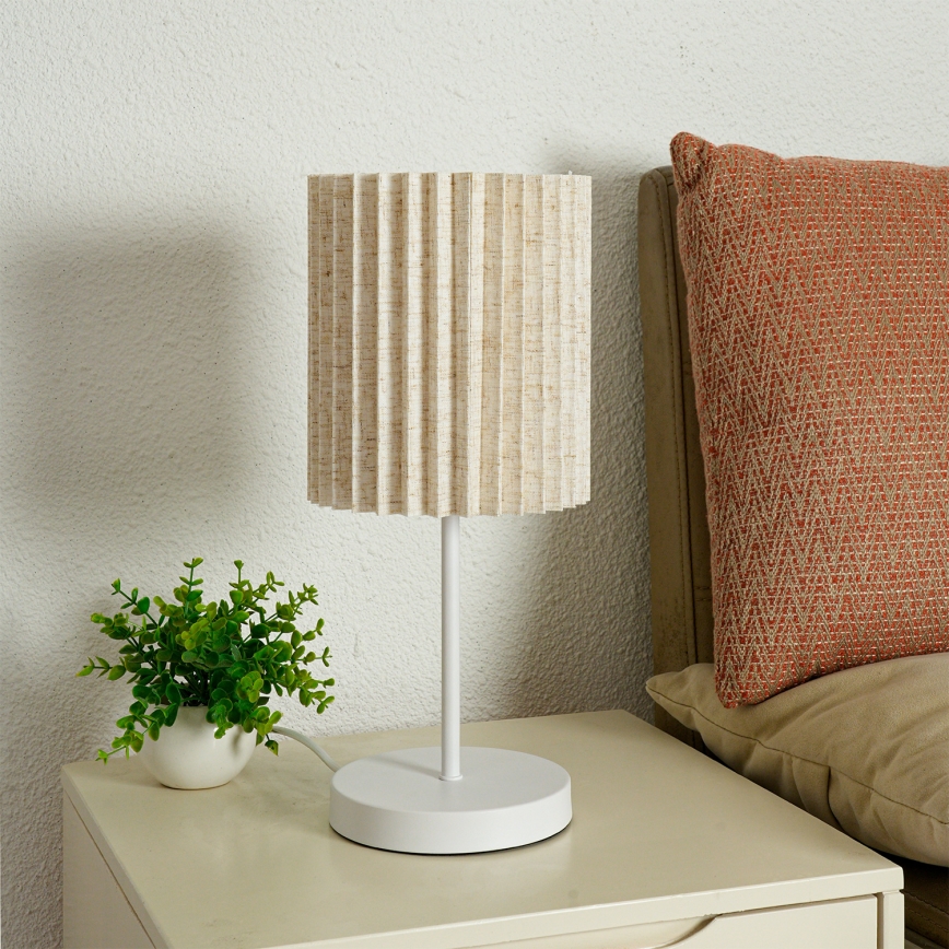 Brilagi - Tafellamp NORDIC WAVE 1xE27/15W/230V linnen/wit