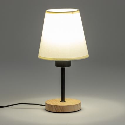 Brilagi - Tafellamp NUBILA WOOD 1xE27/25W/230V eiken/crème