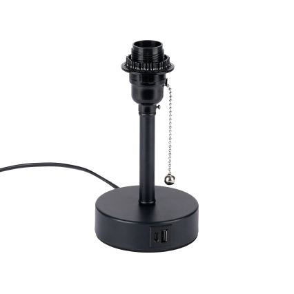 Brilagi - Tafellamp TABLON met USB-poort 1xE27/25W/230V zwart