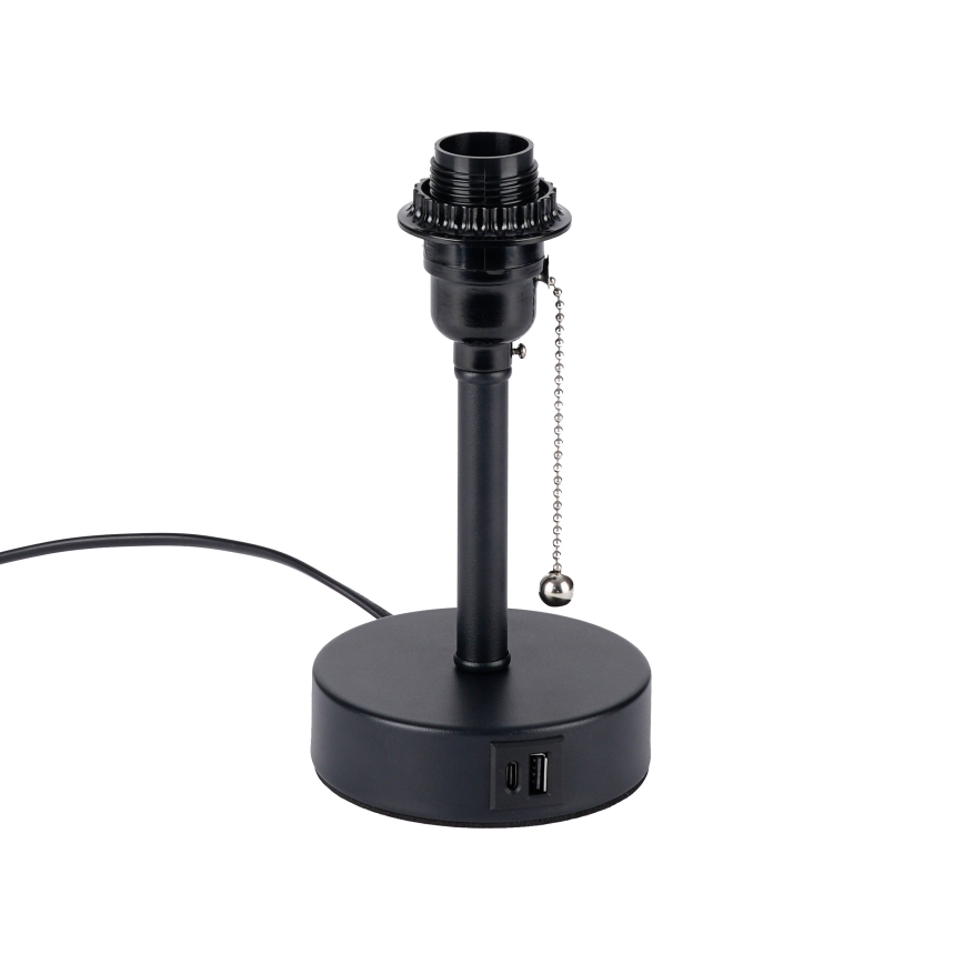 Brilagi - Tafellamp TABLON met USB-poort 1xE27/25W/230V zwart