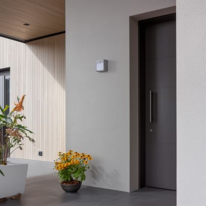 Brilagi - LED Buitenwandlamp met sensor TERNI LED/12W/230V grijs IP44