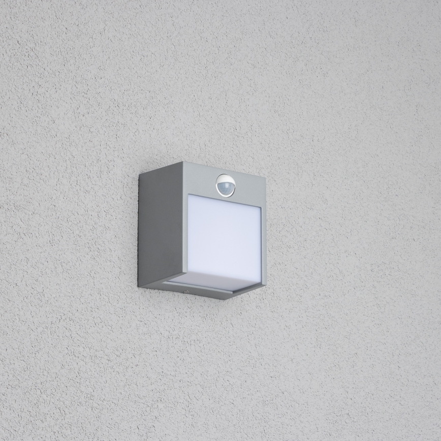 Brilagi - LED Buitenwandlamp met sensor TERNI LED/12W/230V grijs IP44