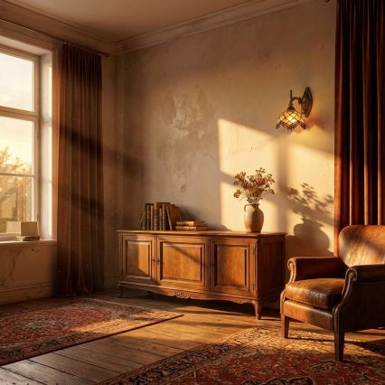 BRILAGI - Tiffany applique murale en vitrail IVORY 1xE14/40W/230V