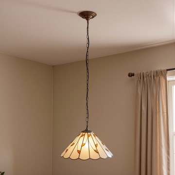 Brilagi - Tiffany glas-in-lood hanglamp aan ketting FOLIA 1xE27/60W/230V Ø 40 cm