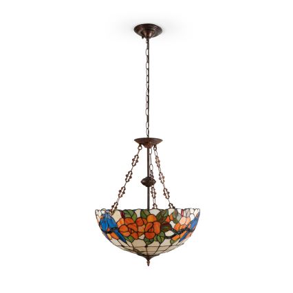 Brilagi - Tiffany glas-in-lood hanglamp aan ketting JUNGLE 3xE27/60W/230V Ø 50 cm