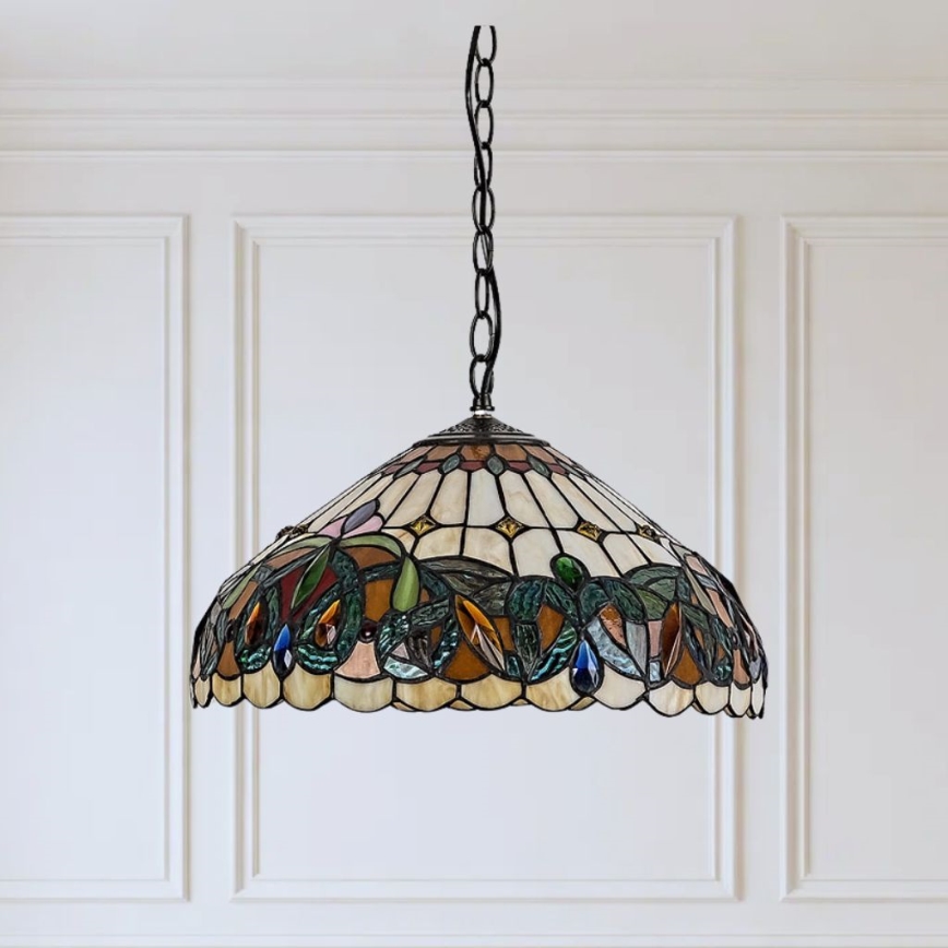 Brilagi - Tiffany glas-in-lood hanglamp aan ketting LUISA 2xE27/60W/230V