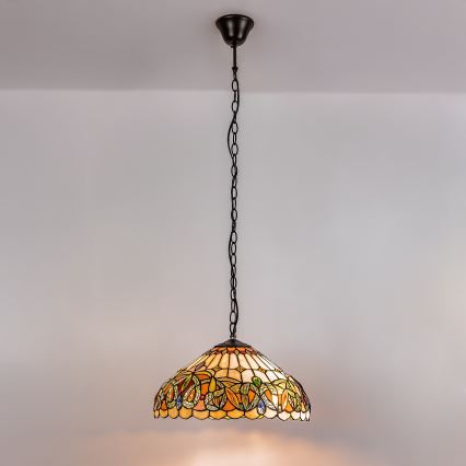 Brilagi - Tiffany glas-in-lood hanglamp aan ketting LUISA 2xE27/60W/230V
