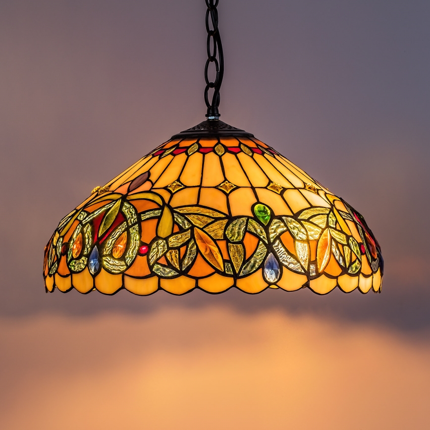 Brilagi - Tiffany glas-in-lood hanglamp aan ketting LUISA 2xE27/60W/230V