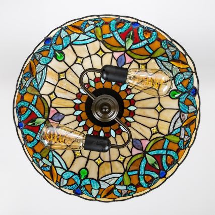 Brilagi - Tiffany glas-in-lood hanglamp aan ketting LUISA 2xE27/60W/230V