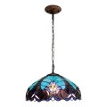 BRILAGI - Tiffany glas-in-lood kroonluchter aan ketting CORAL 1xE27/60W/230V Ø 40 cm