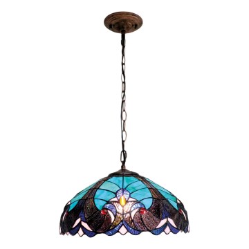 BRILAGI - Tiffany glas-in-lood kroonluchter aan ketting CORAL 1xE27/60W/230V Ø 40 cm