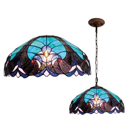 BRILAGI - Tiffany glas-in-lood kroonluchter aan ketting CORAL 1xE27/60W/230V Ø 40 cm
