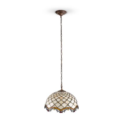 BRILAGI - Tiffany glas-in-lood kroonluchter aan ketting IVORY 1xE27/60W/230V Ø 40 cm