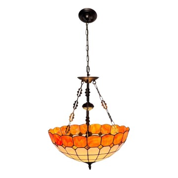 Brilagi - Tiffany glas-in-lood kroonluchter aan ketting SIENNA 3xE27/60W/230V Ø 50 cm