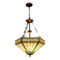 BRILAGI - Tiffany glas-in-lood kroonluchter met ketting EMERALD 3xE27/60W/230V Ø 50 cm