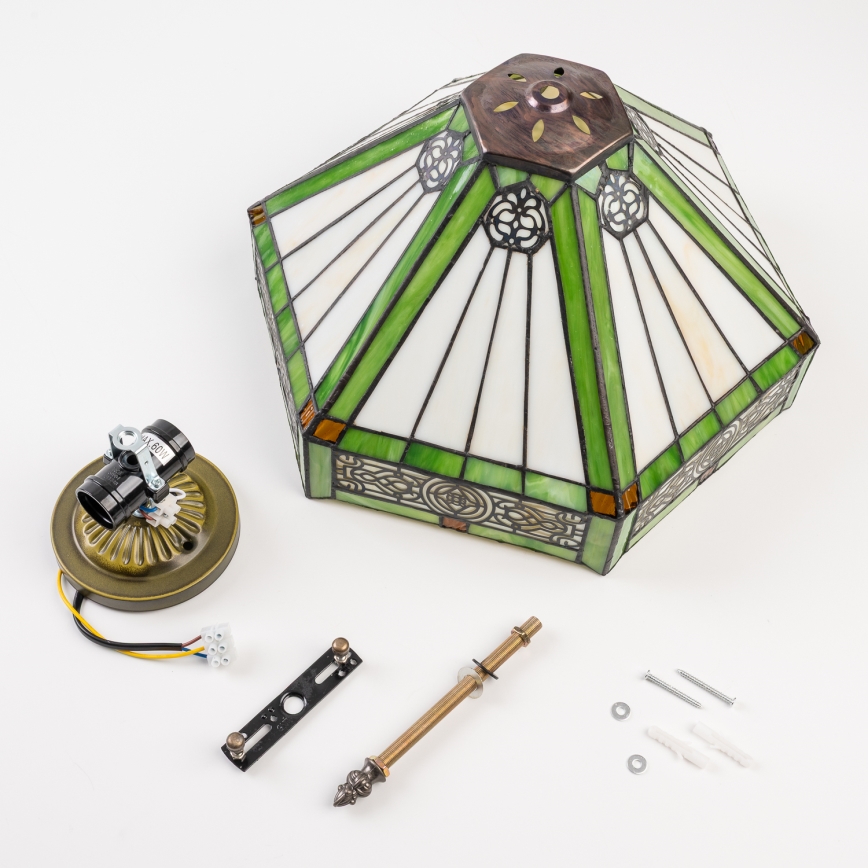 BRILAGI - Tiffany glas-in-lood plafondlamp EMERALD 2xE27/60W/230V Ø 40 cm