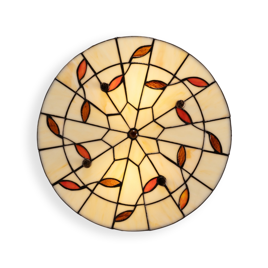 BRILAGI - Tiffany glas-in-lood plafondlamp FOLIA 2xE27/60W/230V Ø 40 cm