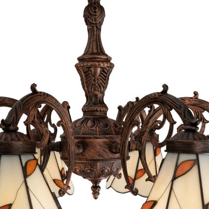 Brilagi - Tiffany glas-in-lood plafondlamp FOLIA 6xE27/60W/230V Ø 60 cm