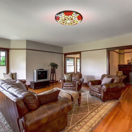 Brilagi - Tiffany glas-in-lood plafondlamp GARLAN 2xE27/60W/230V