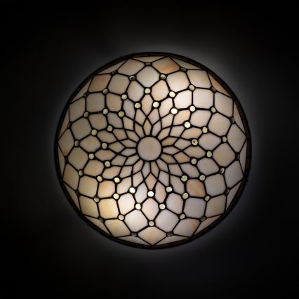 Brilagi - Tiffany glas-in-lood plafondlamp ivoor 2xE27/60W/230V Ø 40 cm