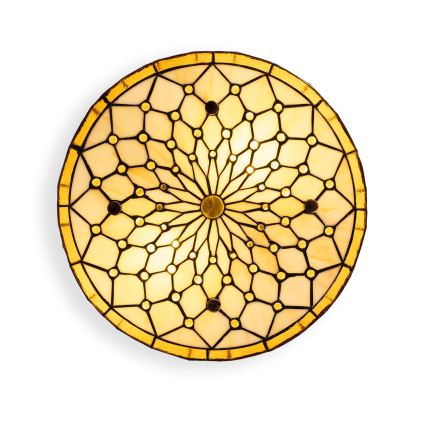 BRILAGI - Tiffany glas-in-lood plafondlamp IVORY 2xE27/60W/230V Ø 40 cm