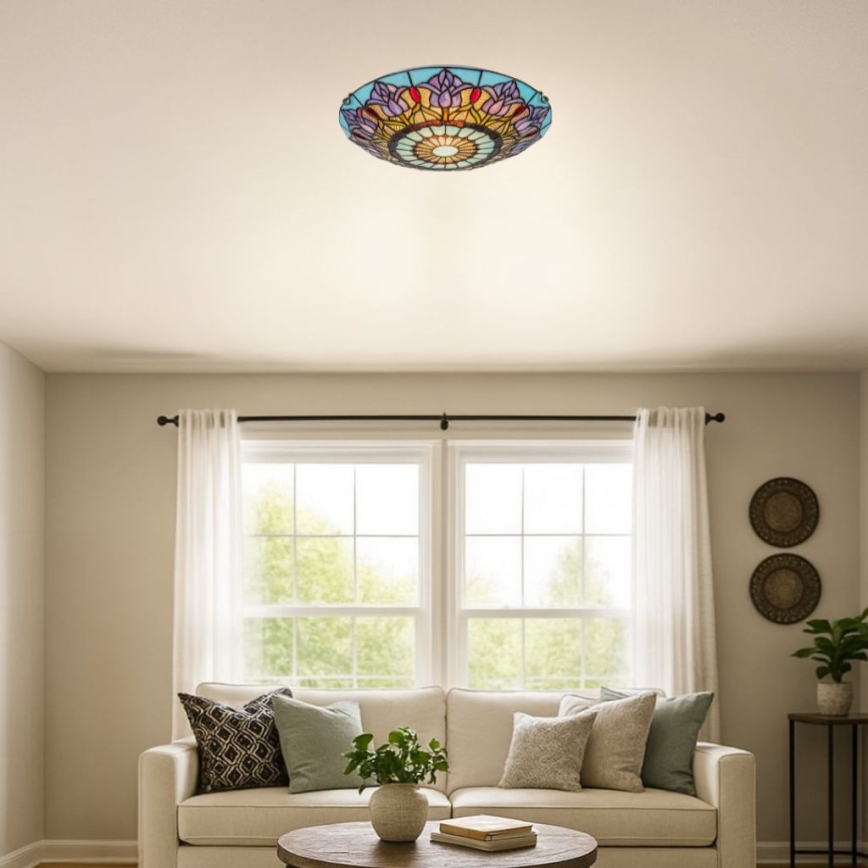 Brilagi - Tiffany glas-in-lood plafondlamp LORAS 2xE27/60W/230V