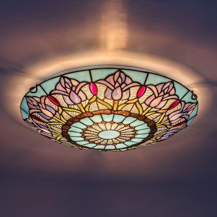 Brilagi - Tiffany glas-in-lood plafondlamp LORAS 2xE27/60W/230V