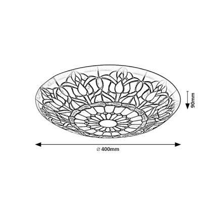 Brilagi - Tiffany glas-in-lood plafondlamp LORAS 2xE27/60W/230V
