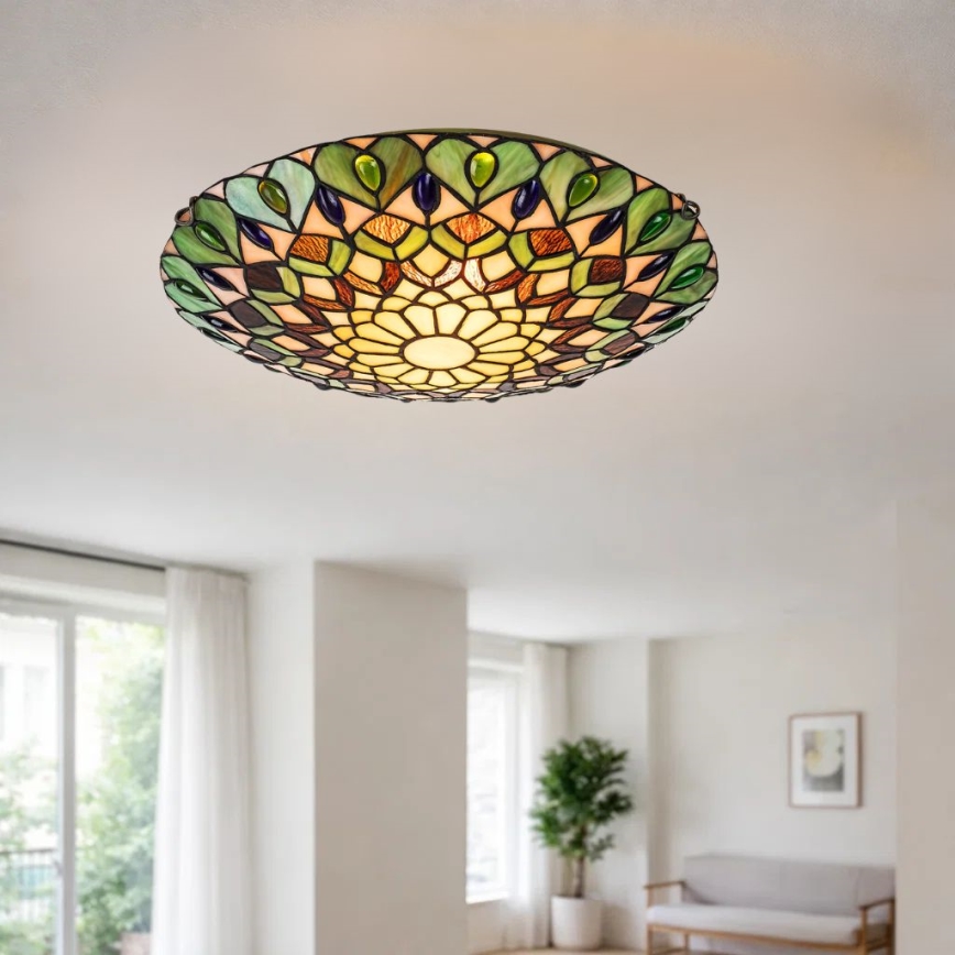 Brilagi - Tiffany glas-in-lood plafondlamp MARGARET 2xE27/60W/230V Ø 40 cm