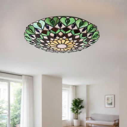 Brilagi - Tiffany glas-in-lood plafondlamp MARGARET 2xE27/60W/230V Ø 40 cm