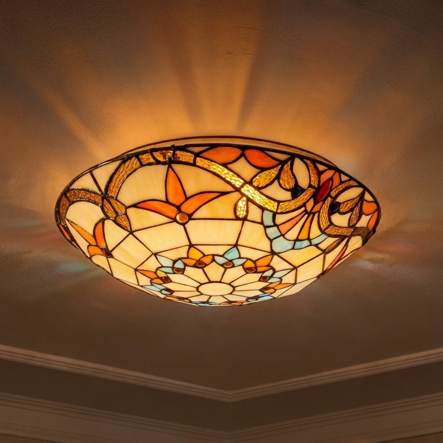 Brilagi - Tiffany glas-in-lood plafondlamp MIRABELLA 2xE27/60W/230V Ø 40 cm