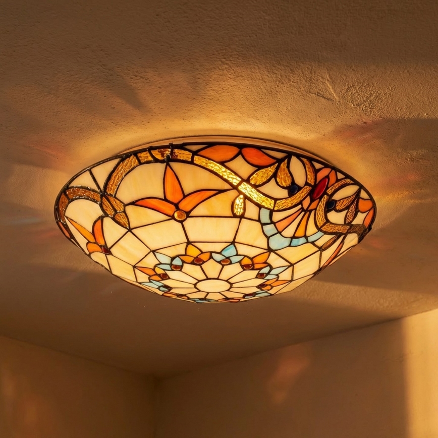 Brilagi - Tiffany glas-in-lood plafondlamp MIRABELLA 2xE27/60W/230V Ø 40 cm