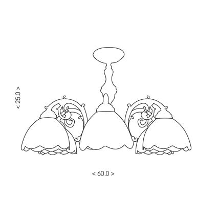 Brilagi - Tiffany glas-in-lood plafondlamp MIRABELLA 3xE27/60W/230V Ø 60 cm