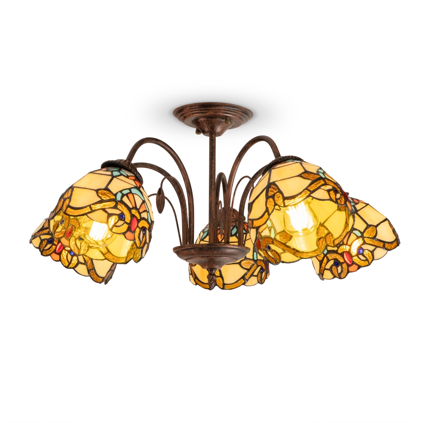 Brilagi - Tiffany glas-in-lood plafondlamp MIRABELLA 3xE27/60W/230V Ø 60 cm