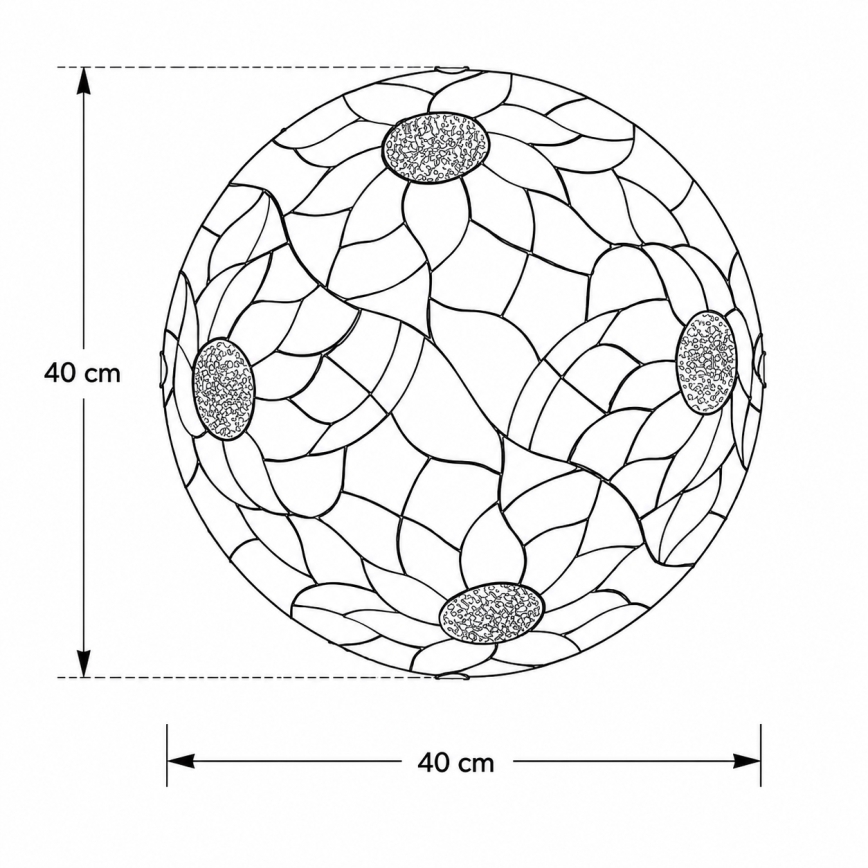 Brilagi - Tiffany glas-in-lood plafondlamp SUNFLOWER 2xE27/60W/230V Ø 40 cm