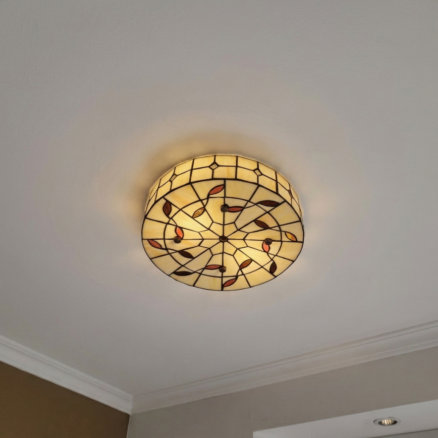 Brilagi - Tiffany glas-in-lood plafonnière FOLIA 3xE27/60W/230V pr. 40 cm