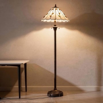 Brilagi - Tiffany glas-in-lood staande lamp FOLIA 2xE27/60W/230V