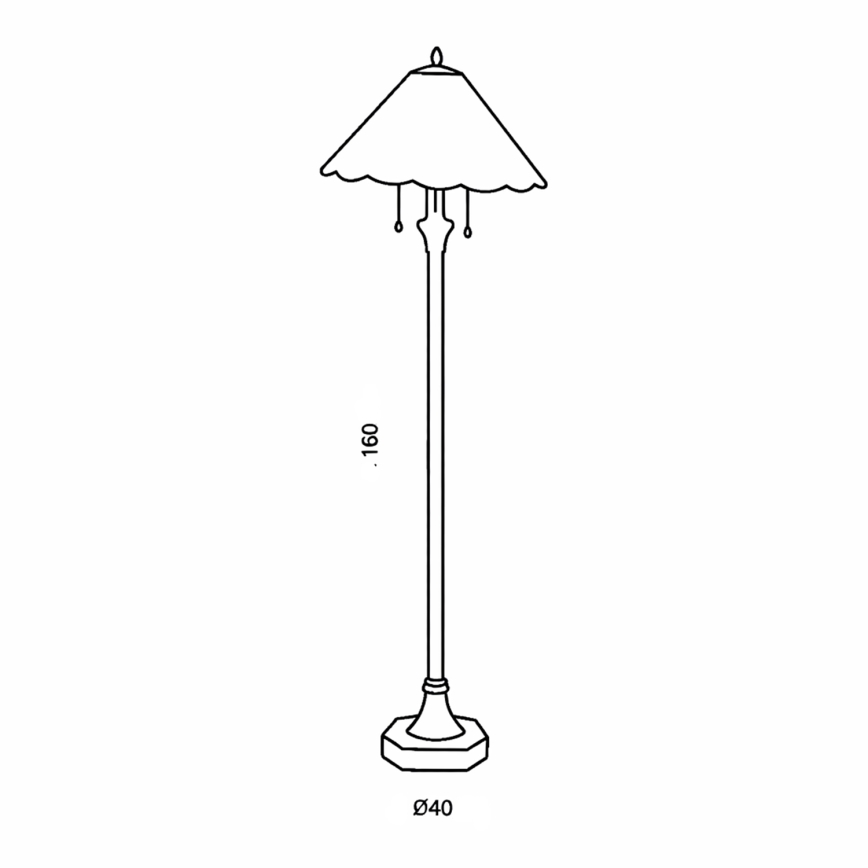 Brilagi - Tiffany glas-in-lood staande lamp FOLIA 2xE27/60W/230V