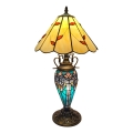 Brilagi - Tiffany-glas-in-lood tafellamp FOLIA 1xE27/60W/230V + 1xE14/40W