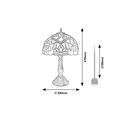 Brilagi - Tiffany glas-in-lood tafellamp GARLAN 1xE27/40W/230V