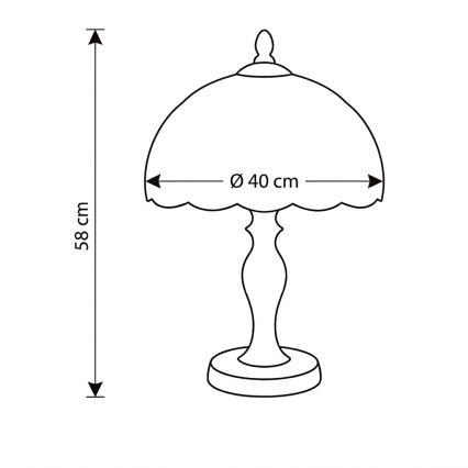 BRILAGI - Tiffany glas-in-lood tafellamp IVORY SMOOTH 2xE27/60W/230V