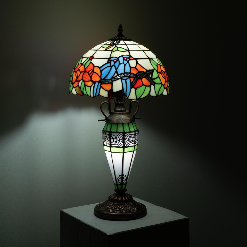 Brilagi - Tiffany glas-in-lood tafellamp JUNGLE 1xE27/60W/230V + 1xE14/40W