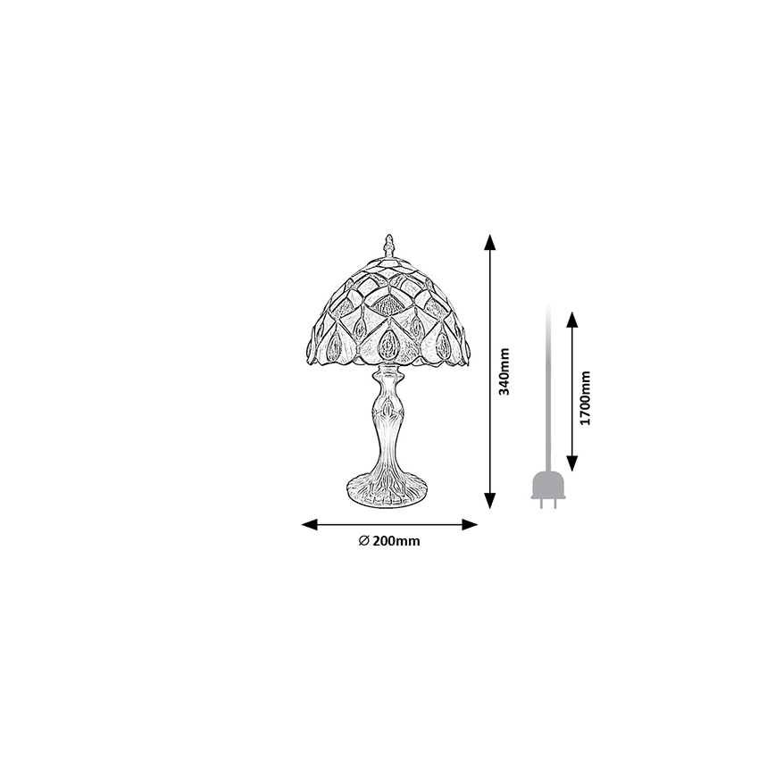 Brilagi - Tiffany-glas-in-lood tafellamp MARGARET 1xE14/40W/230V